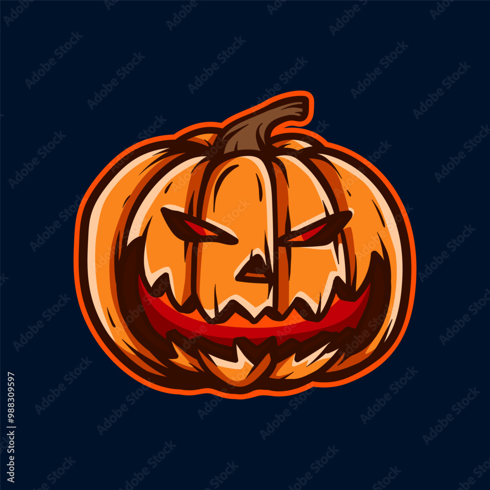 halloween pumpkin scary face art style sketch classic vintage design illustration halloween pumpkin scary face art style sketch classic vintage design illustration