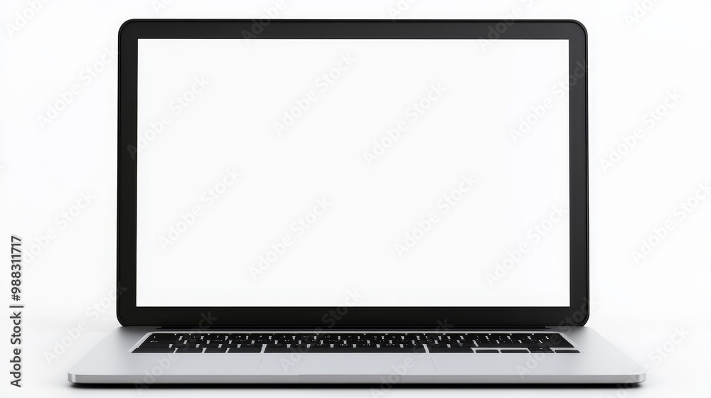 Portable computer featuring an empty black display set against a white backdrop, offering a stark contrast for clear visibility. Portable computer featuring an empty black display set against a white backdrop, offering a stark contrast for clear visibility.