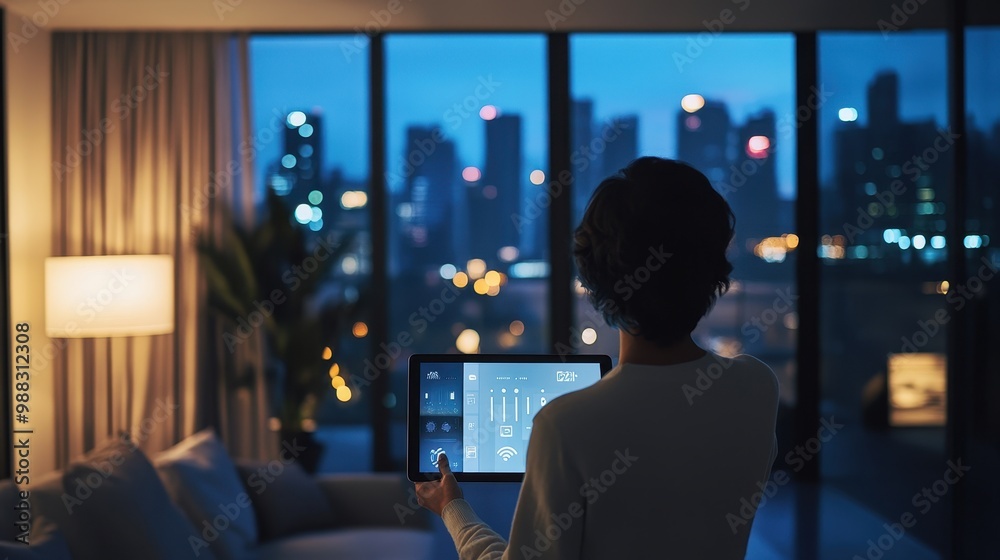 Silhouette of a Person Overlooking the City Skyline at Night Silhouette of a Person Overlooking the City Skyline at Night