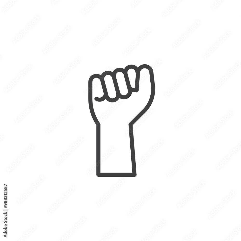 Victory Fist line icon Victory Fist line icon
