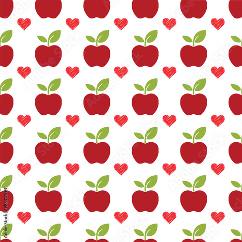 Seamless pattern consisting of apples, Illustration