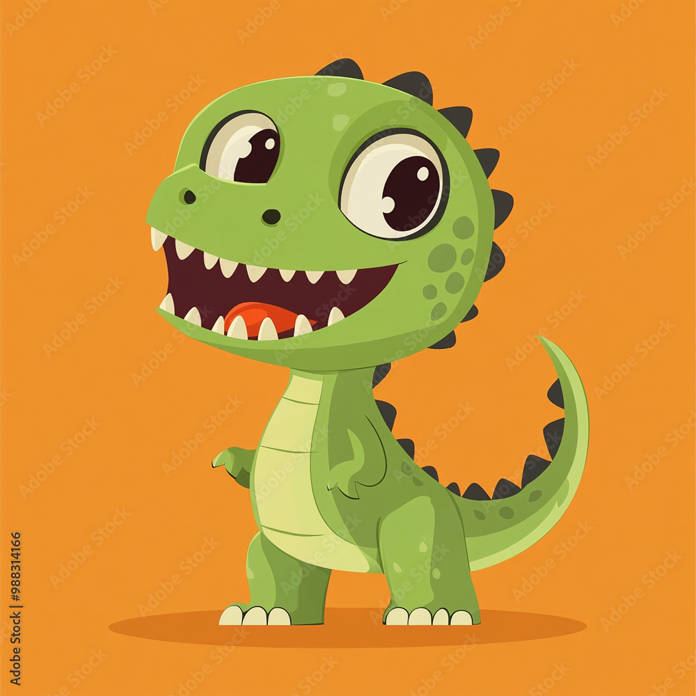 Fototapeta premium cute dinosaur cartoon design mascot flat design