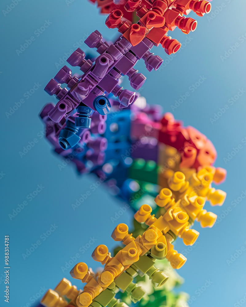 Fototapeta premium Construction set DNA molecule structure close-up
