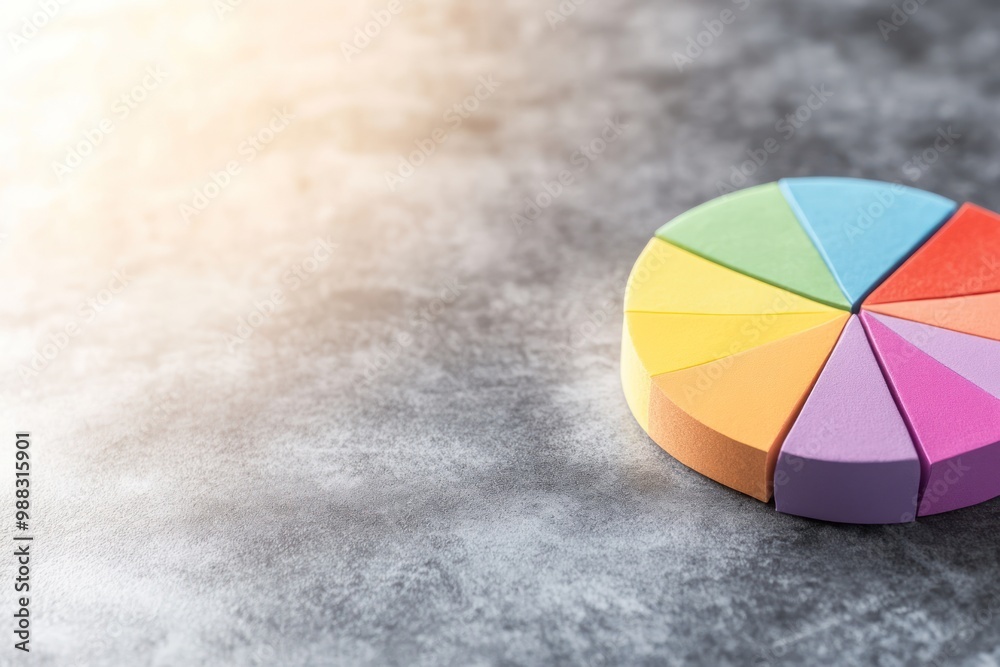 Fototapeta premium A pie chart representing different factors affecting business loan eligibility, printed on glossy paper