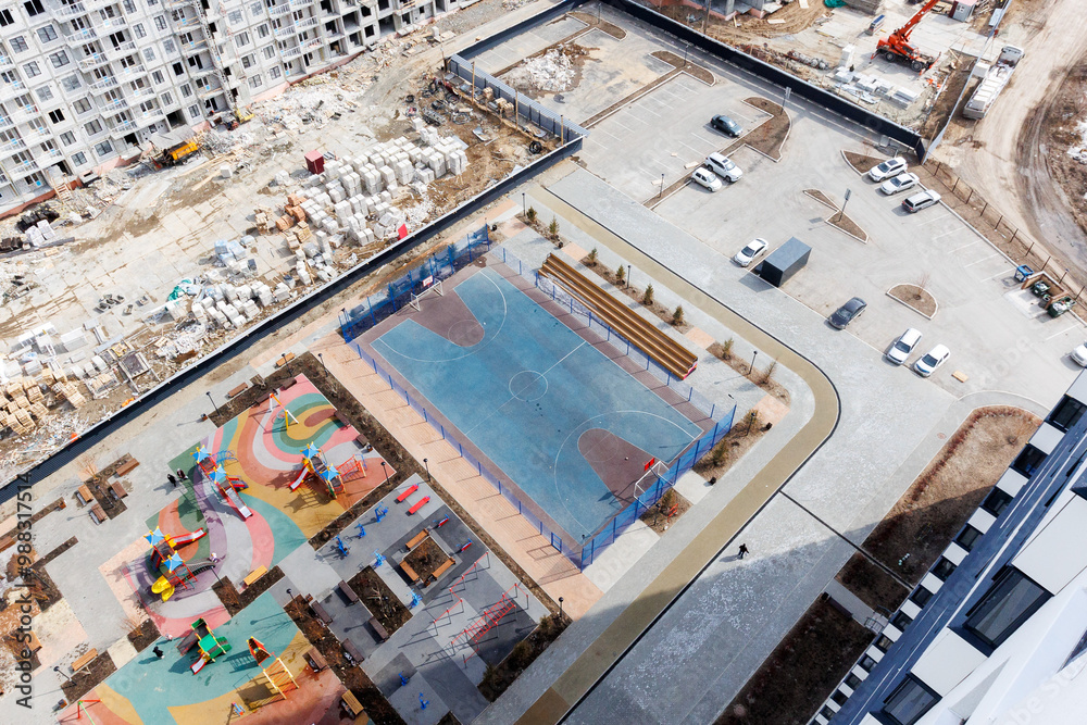 Obraz premium children's playground on the territory of an apartment building