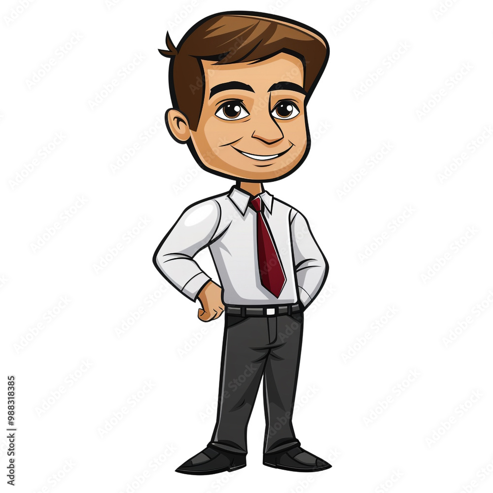 Smiling Cartoon Businessman Smiling Cartoon Businessman
