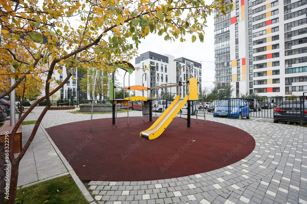 children's playground on the territory of an apartment building children's playground on the territory of an apartment building