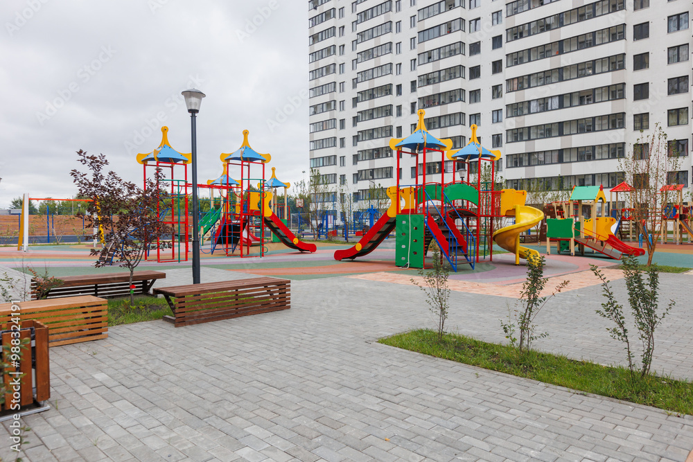 children's playground on the territory of an apartment building children's playground on the territory of an apartment building