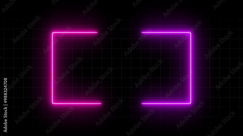 Moving Neon Rectangle Border Frame Animation Background. Moving Neon Rectangle Border Frame Animation Background.