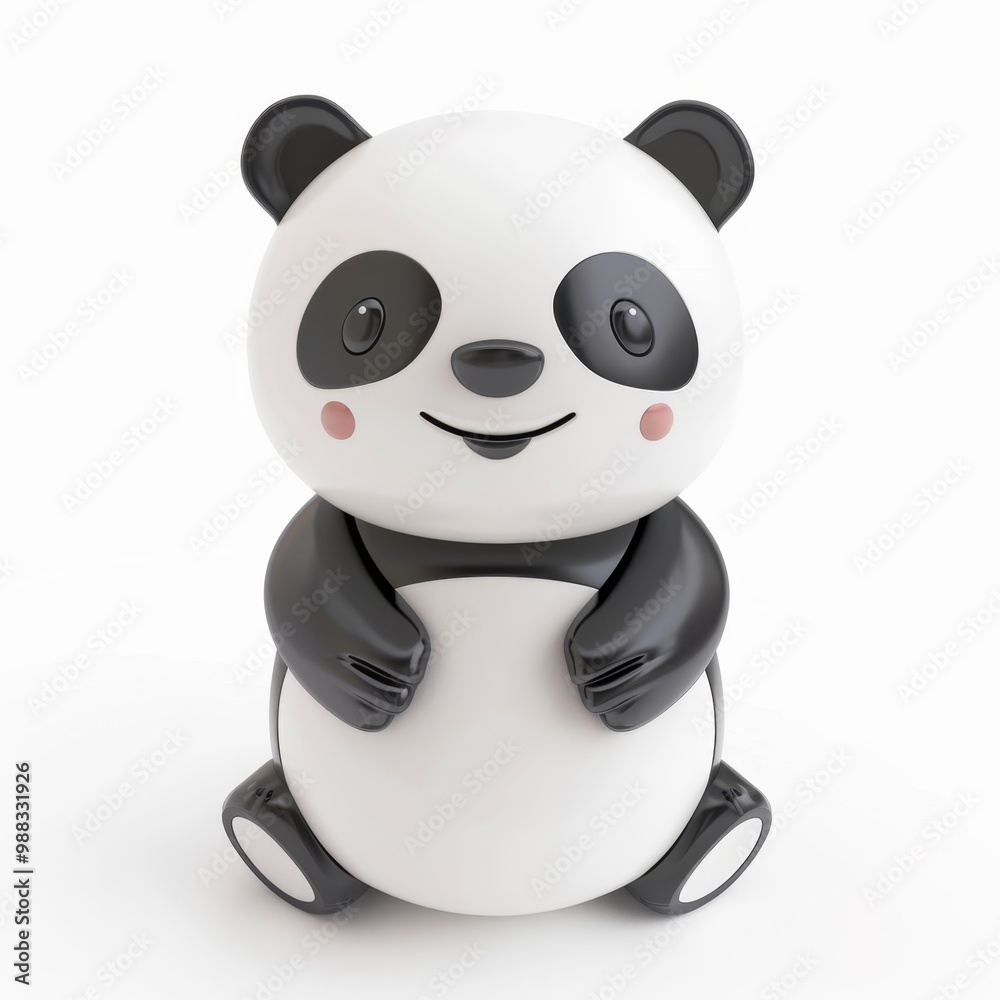 Cute, funny panda in 3D style on a white background
Cute, funny panda in 3D style on a white background