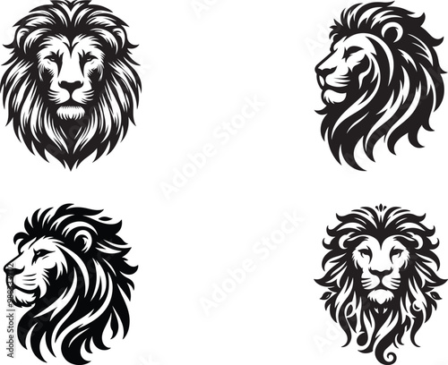 Lion head, lion face vector art illustration, on a isolated background.