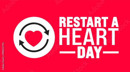 Restart a Heart Day background or banner design template is observed every year in October. Holiday concept. Template for card, poster, placard, template. eps 10