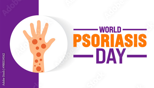 World Psoriasis Day background or banner design template is observed every year in October. Holiday concept. Template for card, poster, placard, template. eps 10