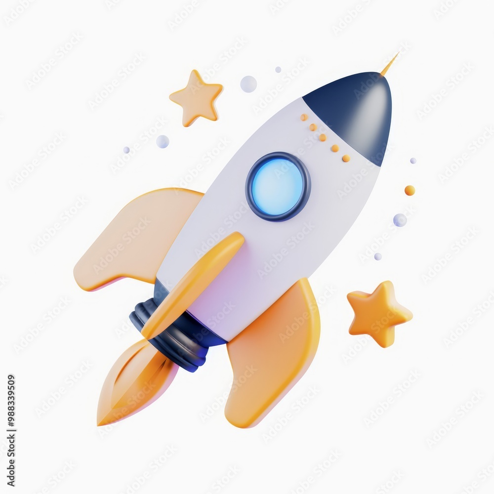 rocket in 3D style on a white background
rocket in 3D style on a white background
