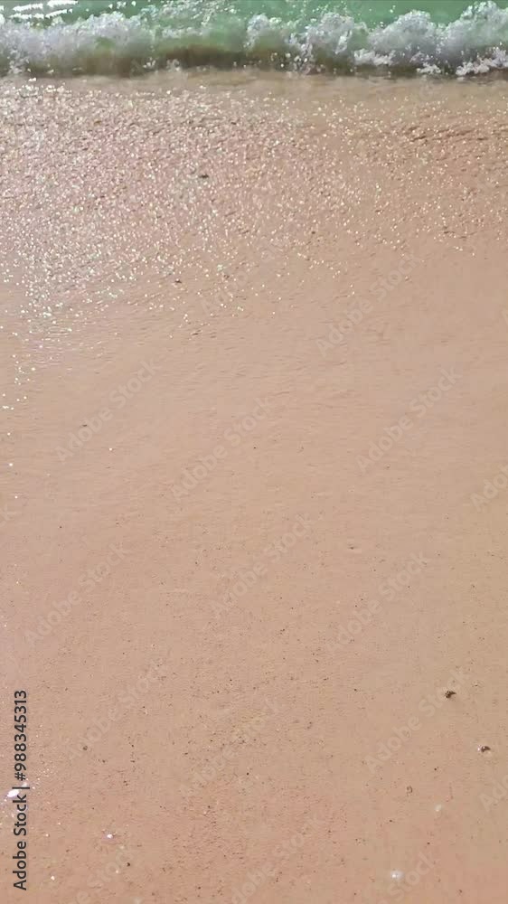 Waves wash the golden sand of the beach. Location: Caribbean Sea Waves wash the golden sand of the beach. Location: Caribbean Sea