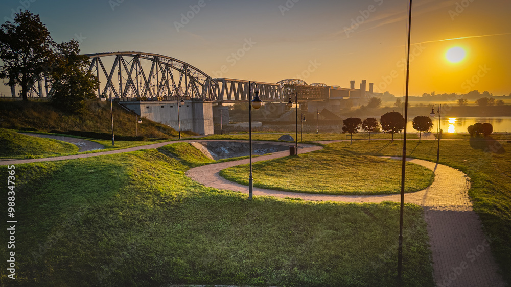 Fototapeta premium Most nad Wisłą w Tczewie - Bridge in Tczew (Wisła River); 