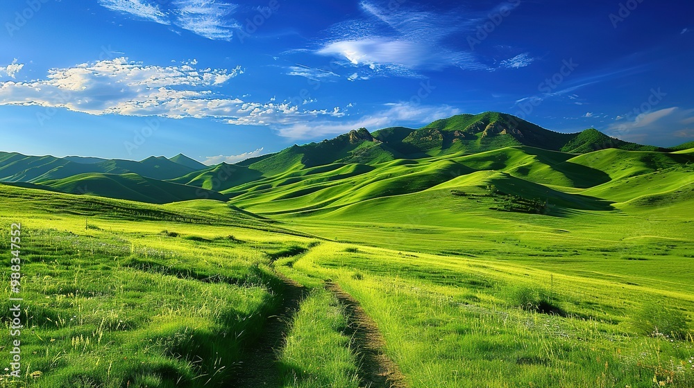 Fototapeta premium Gorgeous Natural Landscape Scenery Background: A Captivating Visual Feast. Discover the Tranquility and Beauty.