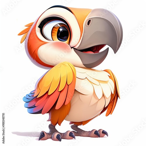 Animal cartoon, Colorful cartoon parrot character photo