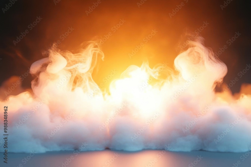 A vibrant explosion of fire and smoke, creating a dramatic visual effect with glowing embers and billowing clouds. A vibrant explosion of fire and smoke, creating a dramatic visual effect with glowing embers and billowing clouds.