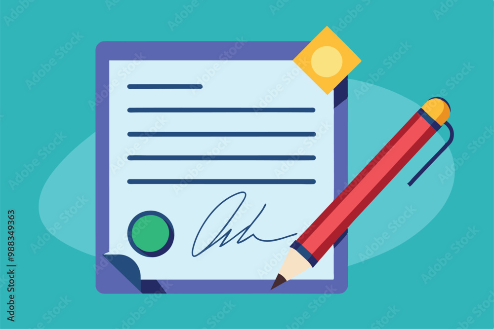A court order document is signed, featuring a green seal and pencil, indicating official legal approval and authorization. A court order document is signed, featuring a green seal and pencil, indicating official legal approval and authorization.