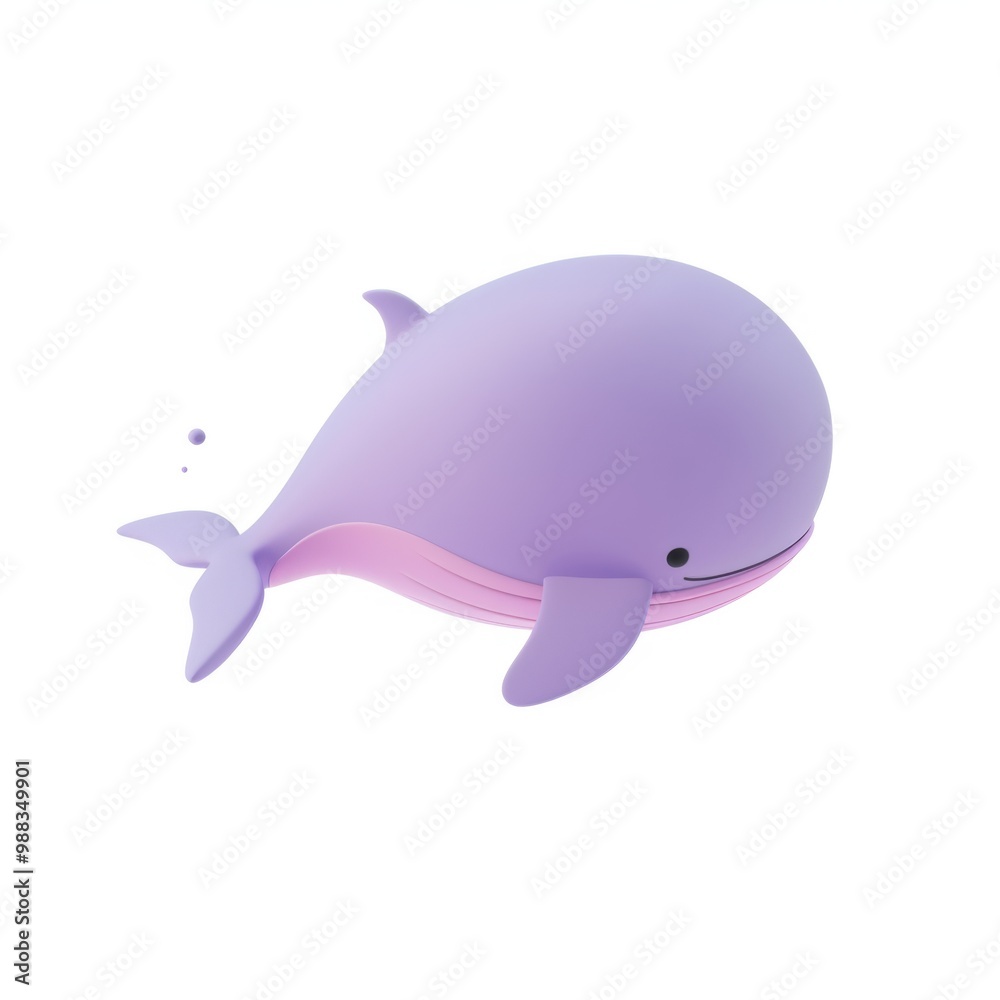 Whale in 3D style on a white background
Whale in 3D style on a white background