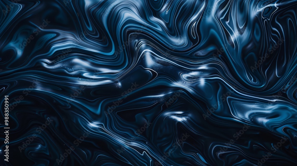 Fototapeta premium Abstract blue background with liquid 