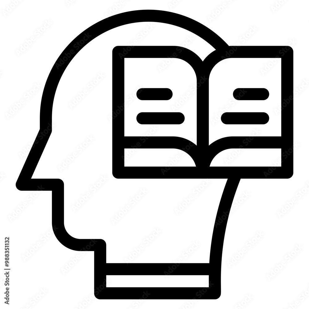 Vector Icon knowledge, mind, thought, user, human brain Vector Icon knowledge, mind, thought, user, human brain