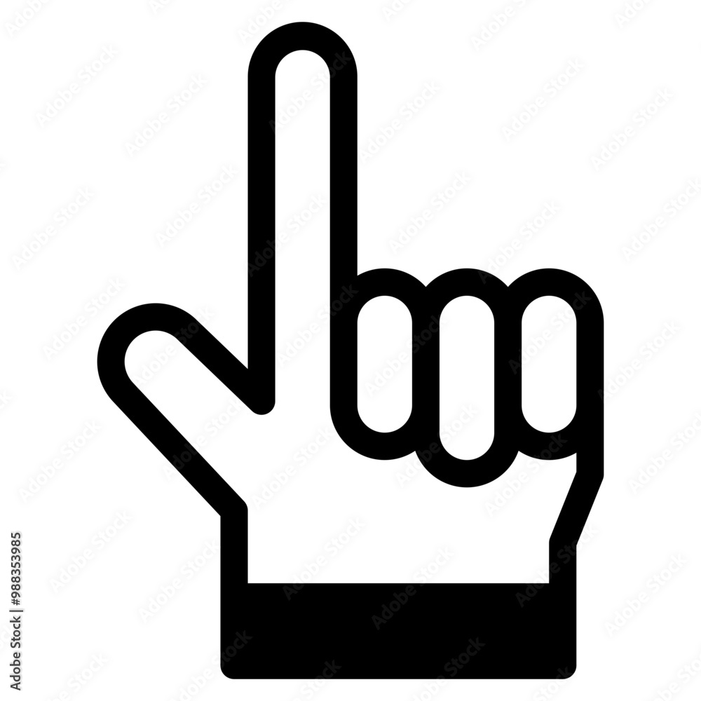 Vector Icon one, hand, hands and gestures, gestures, sign Vector Icon one, hand, hands and gestures, gestures, sign