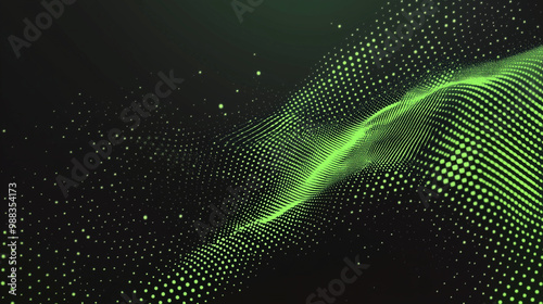 Abstract green halftone banner on black background. sports. Illustrations 