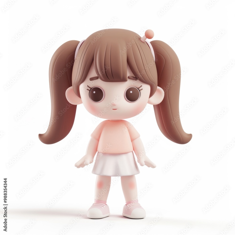 Girl in 3D style on a white background
Girl in 3D style on a white background