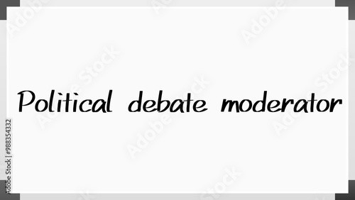 Political debate moderator のホワイトボード風イラスト
