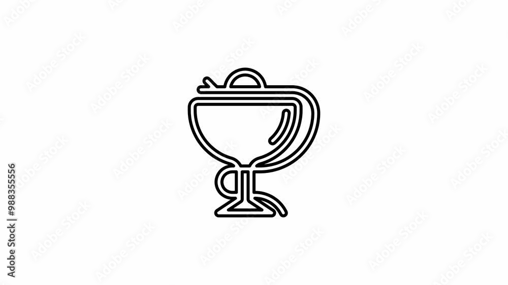 Animation of a pharmacy icon on a white background. 4K video. Looped animation.