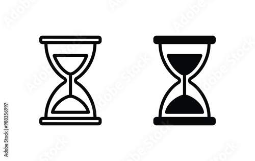 Hourglass timer icon vector