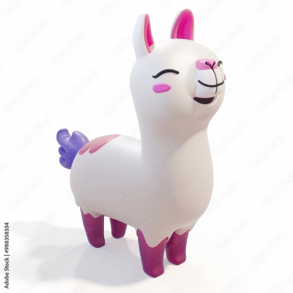 alpaca in 3D style on a white background
alpaca in 3D style on a white background