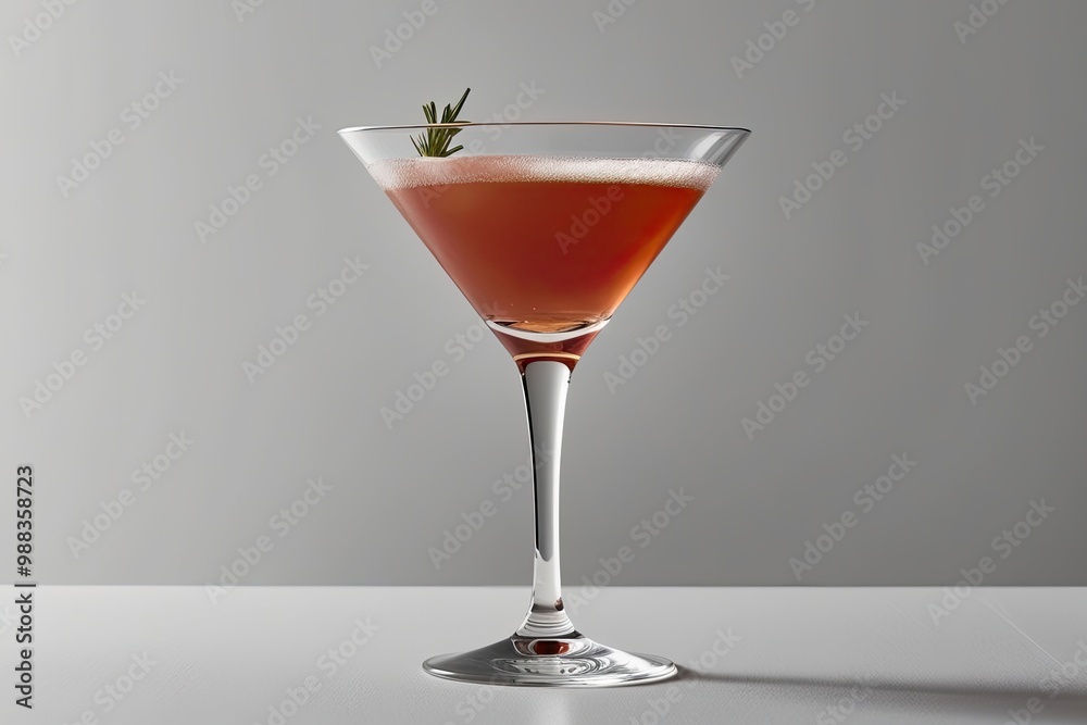 Brandy Alexander Cocktail in a Modern Martini Glass on a Minimalist White Background Brandy Alexander Cocktail in a Modern Martini Glass on a Minimalist White Background
