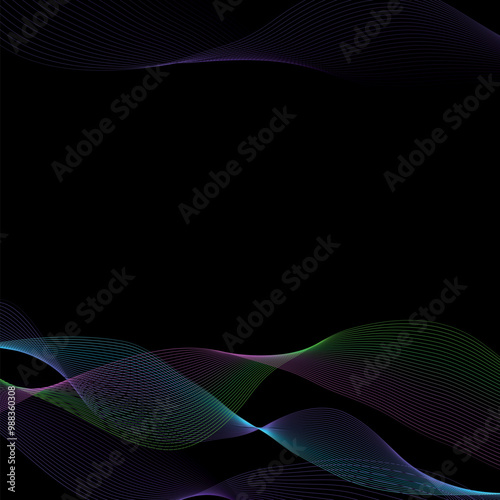 abstract wave background in black