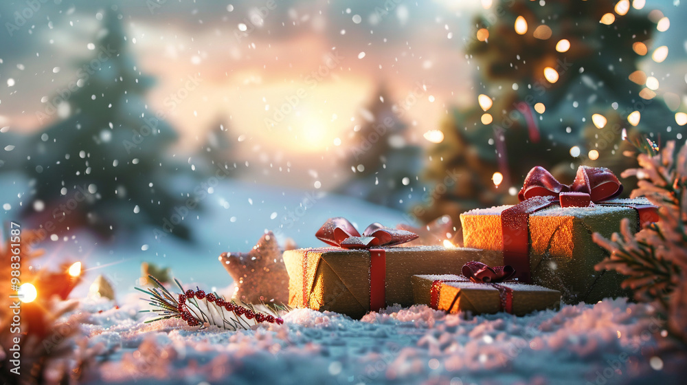 Naklejka premium christmas background postcars with congratulations