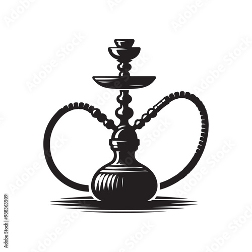 hookah silhouette on a white background