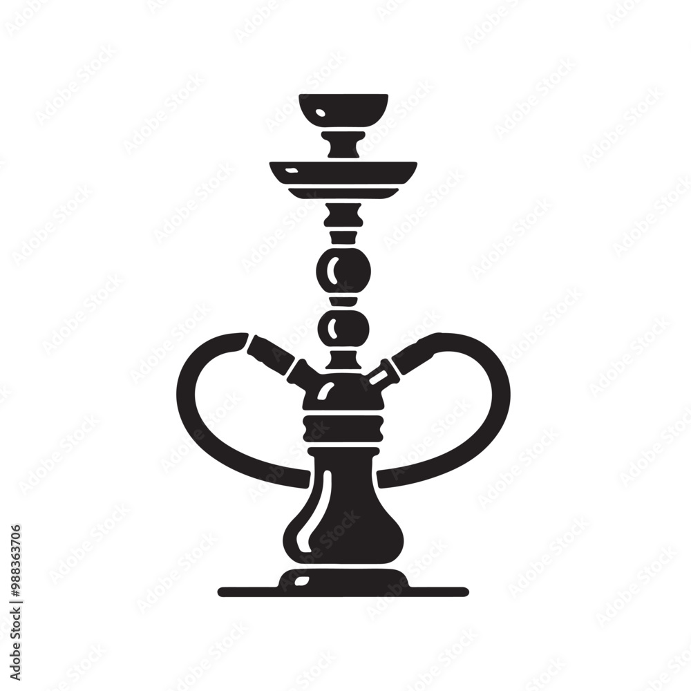 hookah silhouette vector on a white background hookah silhouette vector on a white background