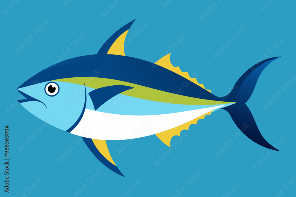 Fototapeta premium Tuna fish vector art and illustration