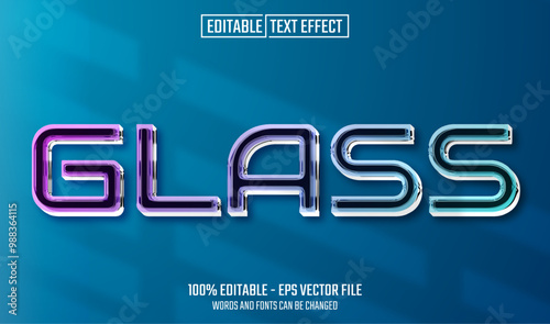 glass editable text effect