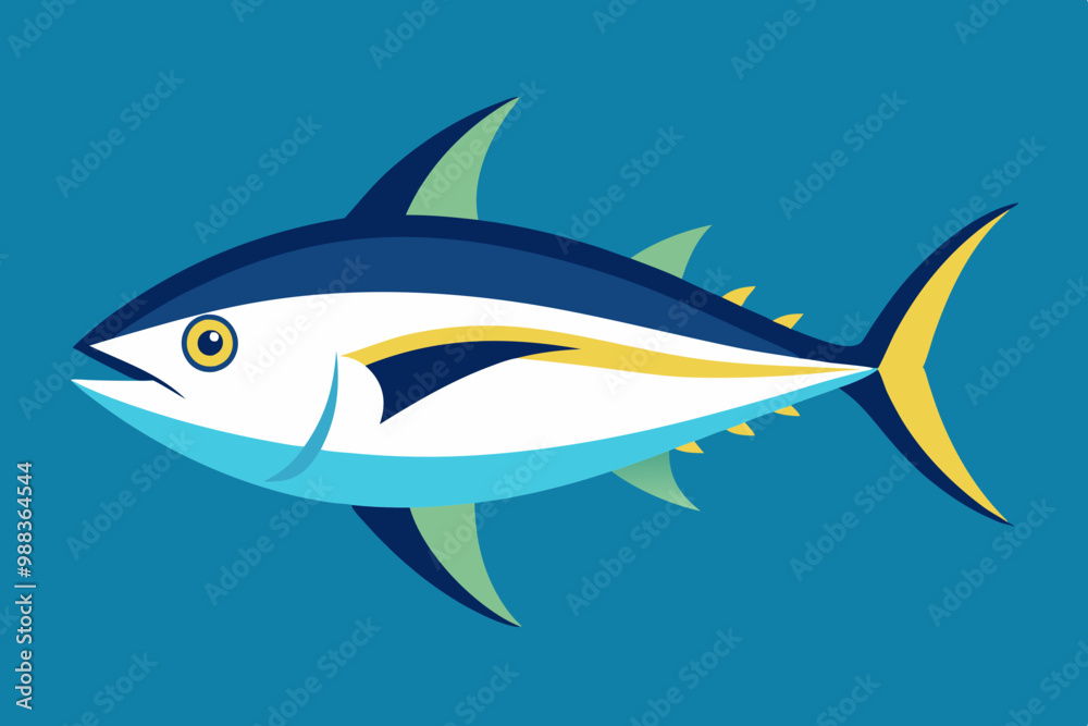 Obraz premium Tuna fish vector art and illustration
