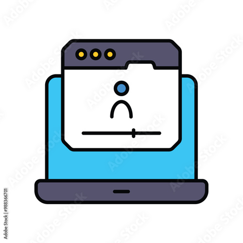 vlog color line icon with white background vector stock illustration