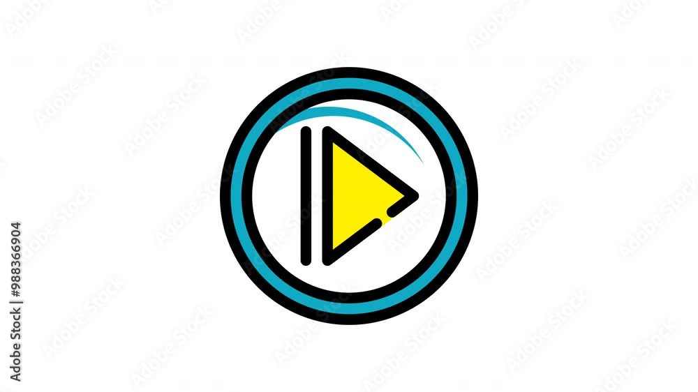 Animated play button in blue ring, suitable for multimedia, technology, online platforms, music, video streaming, digital content, and social media. Animated play button in blue ring, suitable for multimedia, technology, online platforms, music, video streaming, digital content, and social media.