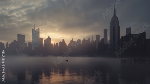 An ultra realistic photo of the new york city skyline

