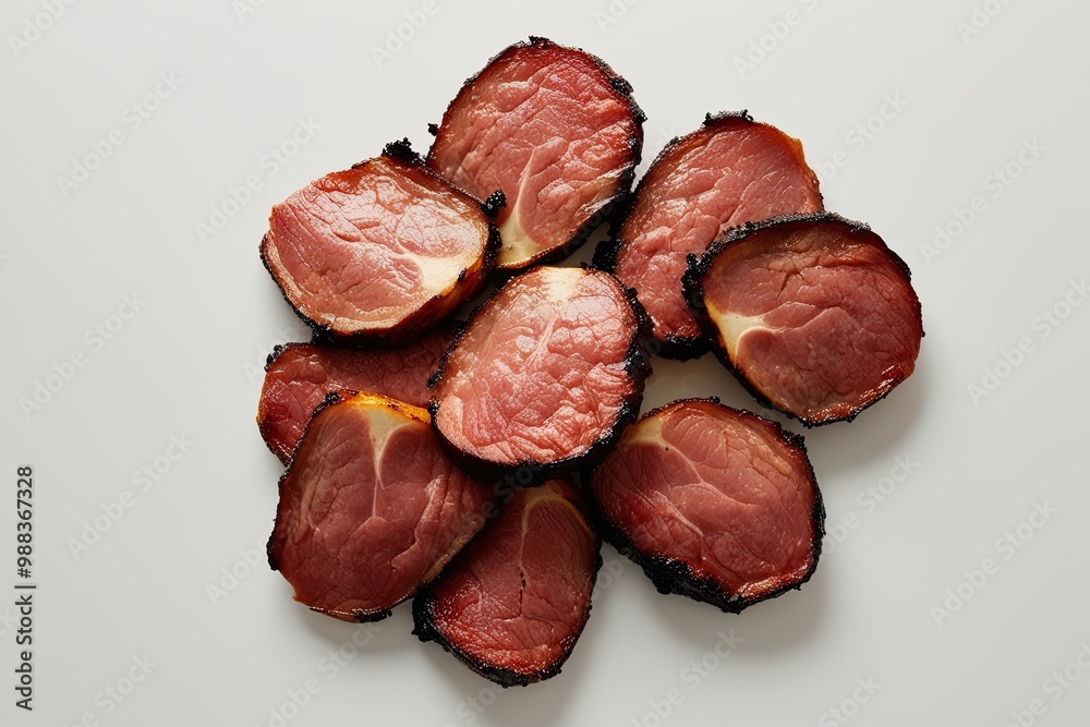 Ciger Sis with Crispy Grilled Liver Slices on a Clean White Background Ciger Sis with Crispy Grilled Liver Slices on a Clean White Background