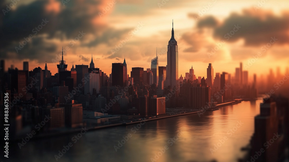 Obraz premium An ultra realistic photo of the new york city skyline 