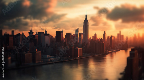 An ultra realistic photo of the new york city skyline 