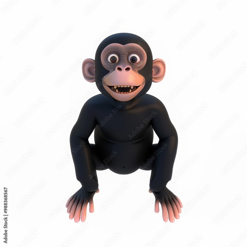 Monkey in 3D style on a white background
Monkey in 3D style on a white background