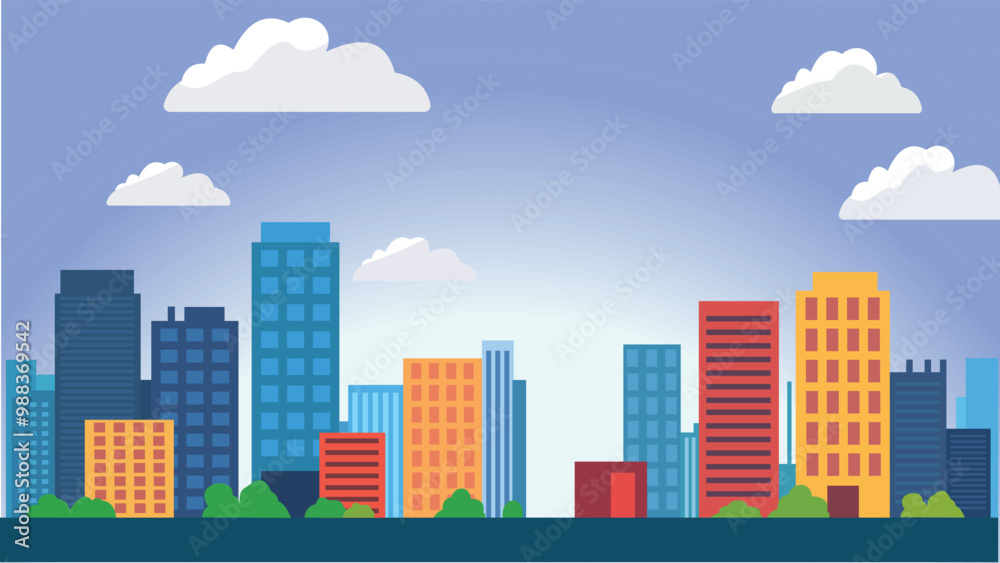 Highway Street with Skyscrapers City Building Cityscape Landscape in Bright Day Highway Street with Skyscrapers City Building Cityscape Landscape in Bright Day